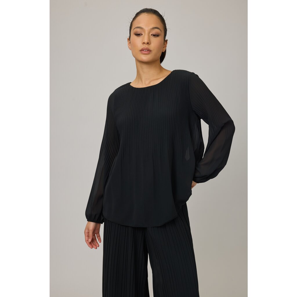 PISTACHE PISTACHE 25H BLOUSE PLIS GEORGETTE NOIR