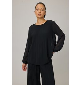 PISTACHE PISTACHE 25H BLOUSE PLIS GEORGETTE NOIR