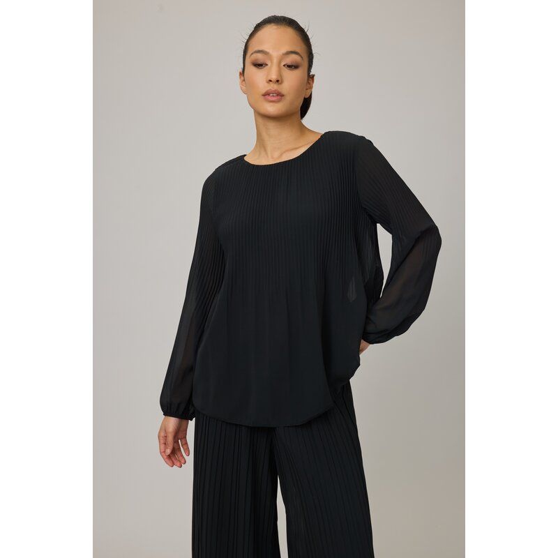 PISTACHE PISTACHE 25H BLOUSE PLIS GEORGETTE NOIR