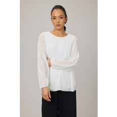 PISTACHE PISTACHE 25H BLOUSE PLIS GEORGETTE BLANC