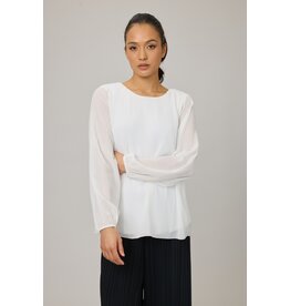 PISTACHE PISTACHE 25H BLOUSE PLIS GEORGETTE BLANC