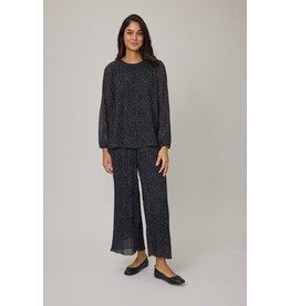 PISTACHE PISTACHE 25H BLOUSE PLIS GEORGETTE POLKA DOT NOIR