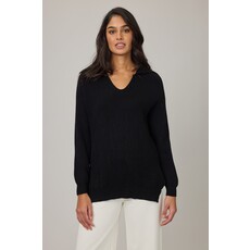 PISTACHE PISTACHE 25H PULL MAILLE COTELEE COL NOIR