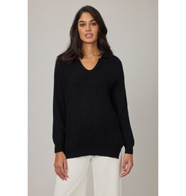PISTACHE PISTACHE 25H PULL MAILLE COTELEE COL NOIR