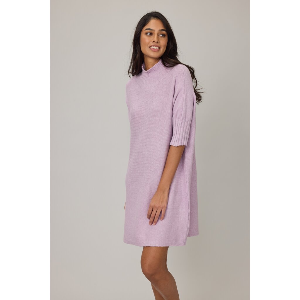 PISTACHE PISTACHE 25H ROBE MAILLE COL CHEMINEE LILAS