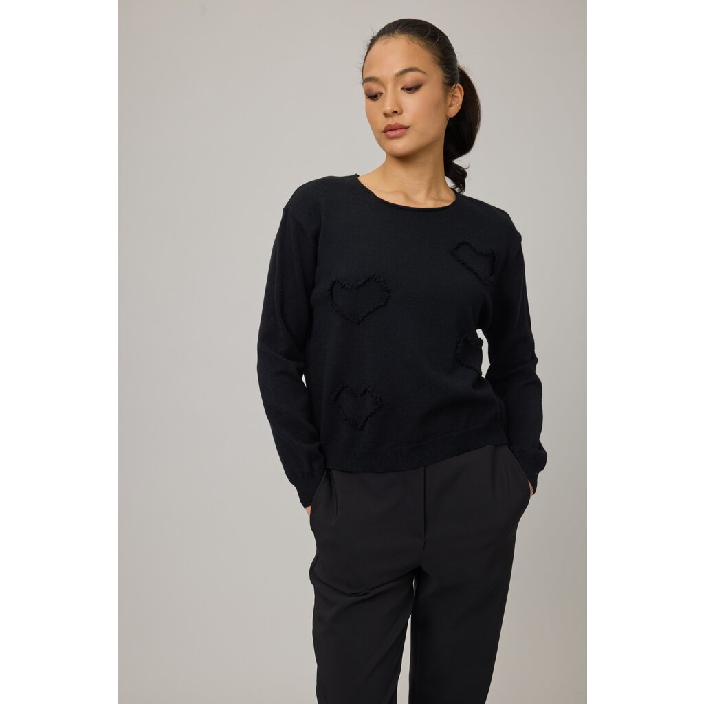 PISTACHE PISTACHE 25H CHANDAIL FRANGES EN COEUR NOIR