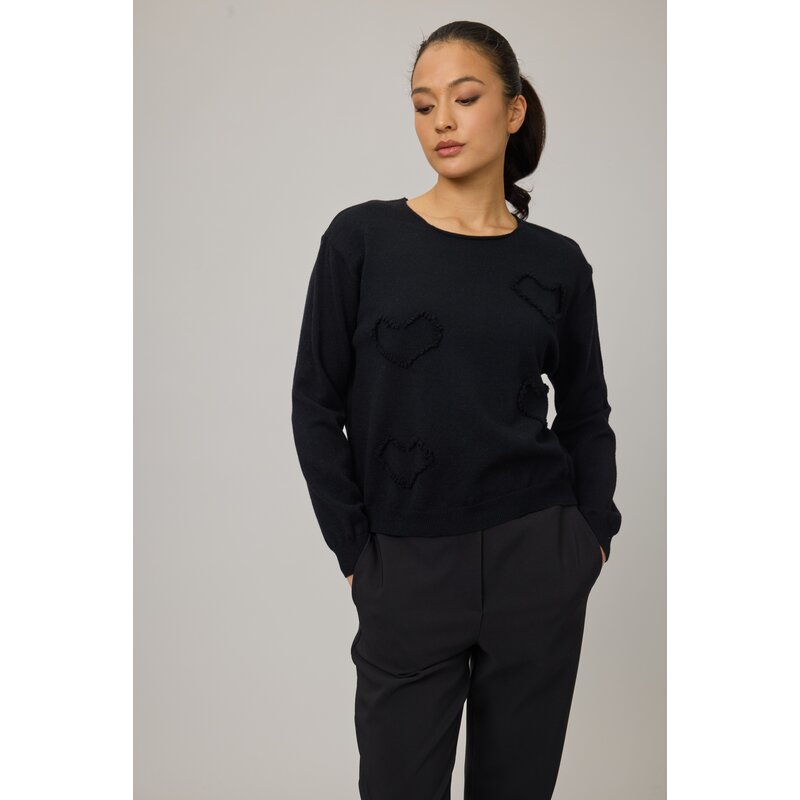 PISTACHE PISTACHE 25H CHANDAIL FRANGES EN COEUR NOIR