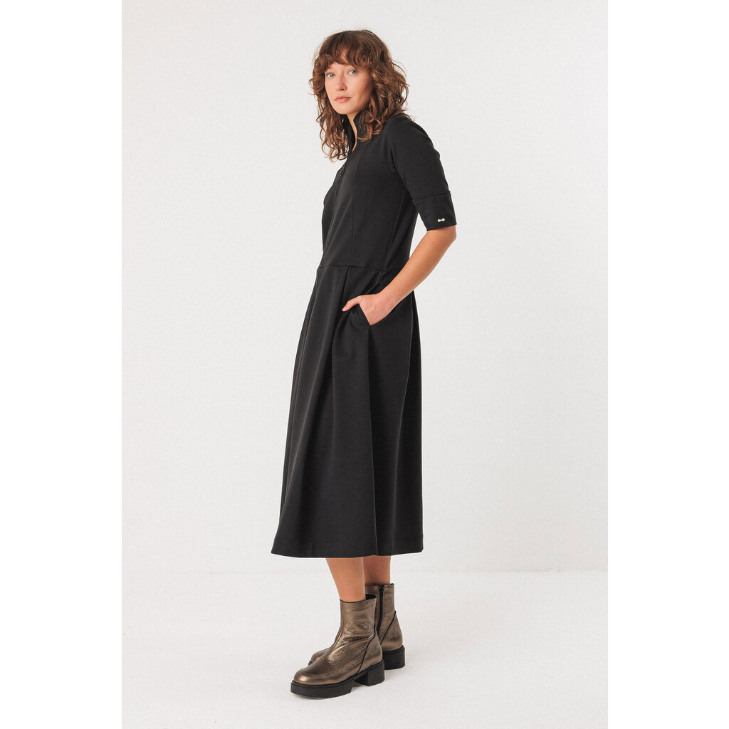 SKFK SKFK 25H ROBE MIDI ALAITZA COL MONTANT NOIR