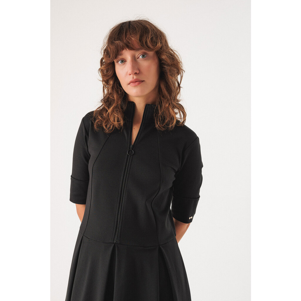 SKFK SKFK 25H ROBE MIDI ALAITZA COL MONTANT NOIR