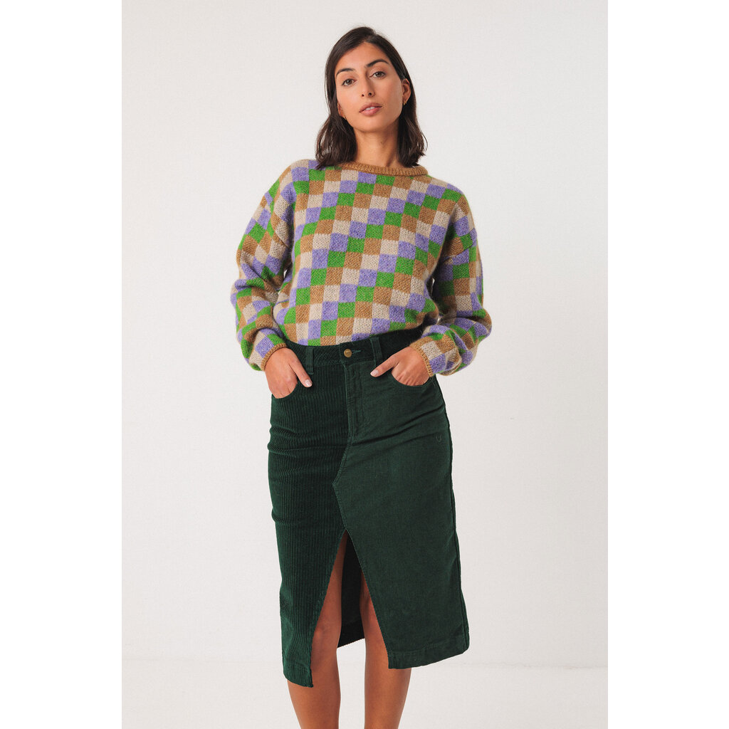 SKFK SKFK 25H JUPE MIDI MEDEA CORDUROY VERT