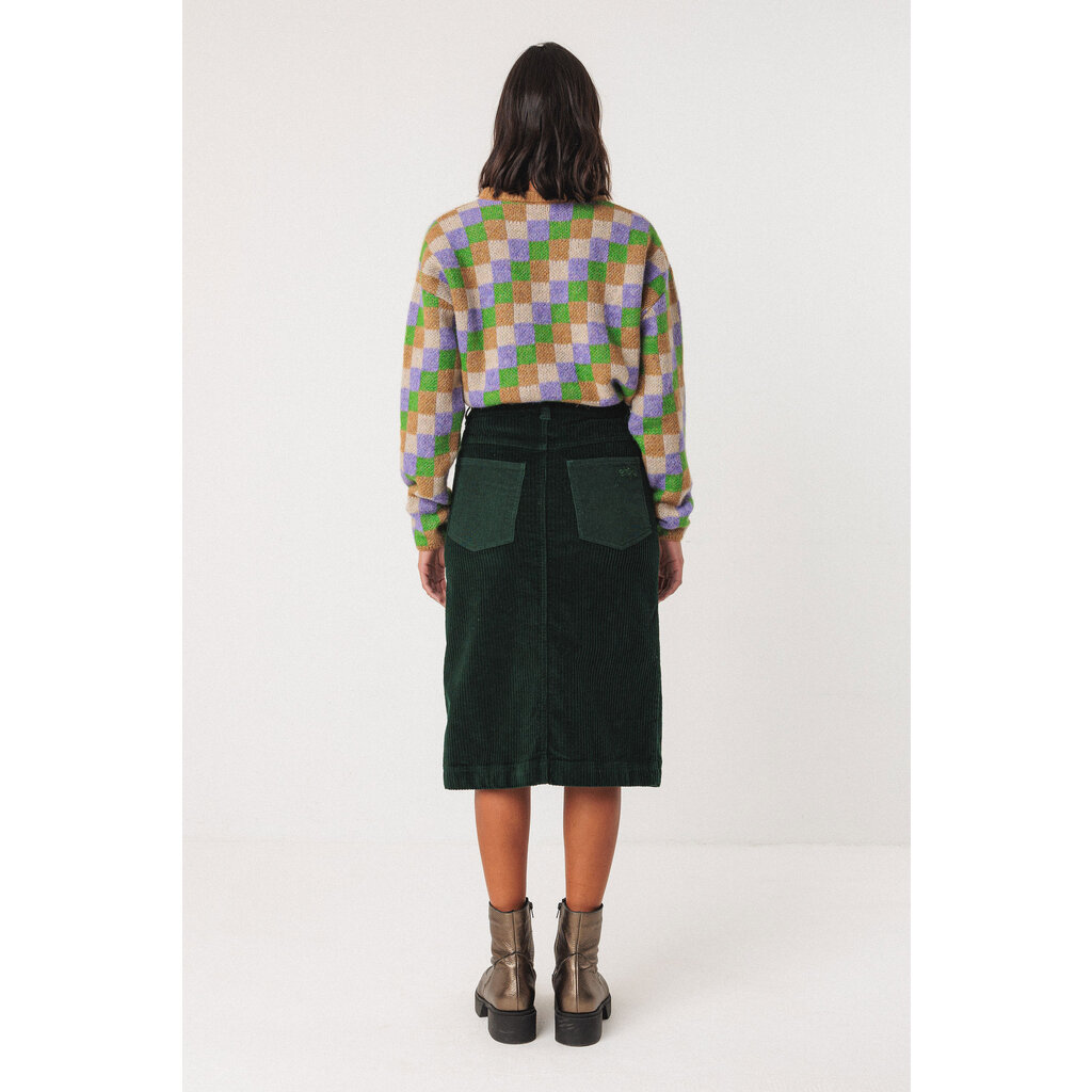 SKFK SKFK 25H JUPE MIDI MEDEA CORDUROY VERT