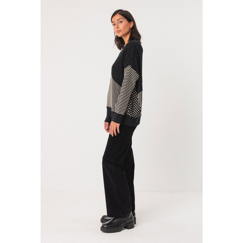 SKFK SKFK 25H PULL TRICOT STRUCTURE NOIR/CREME