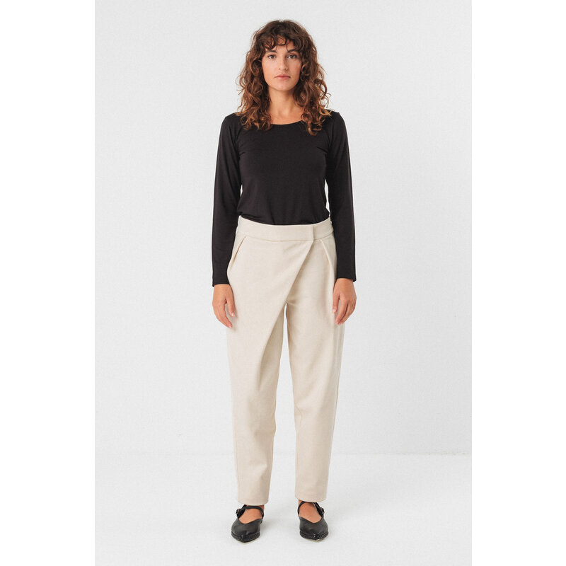 SKFK SKFK 25H PANTALON GOIANE PLI CENTRAL CREME