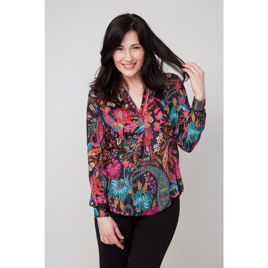 RENUAR RENUAR 25H BLOUSE COL EN V FLEURS MULTI COMBO