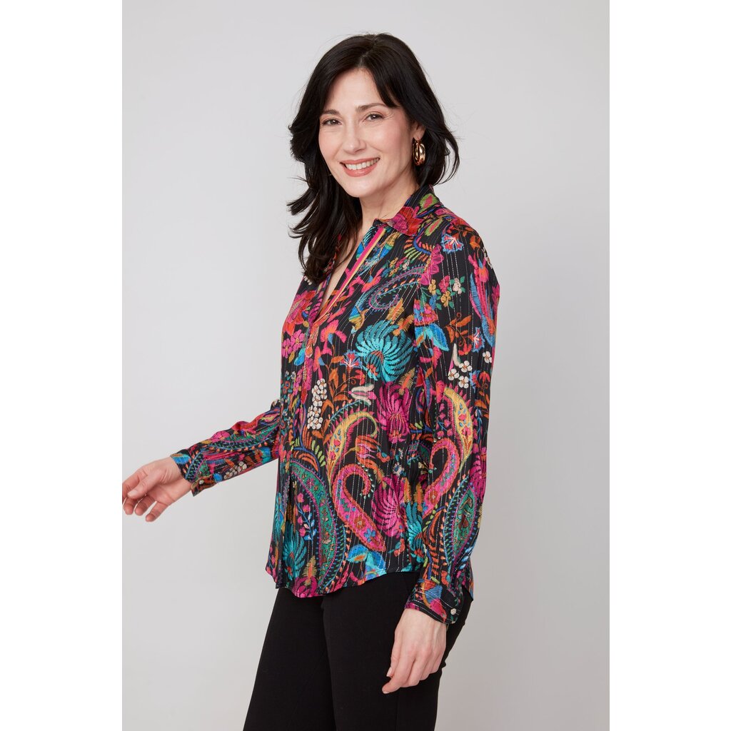 RENUAR RENUAR 25H BLOUSE COL EN V FLEURS MULTI COMBO