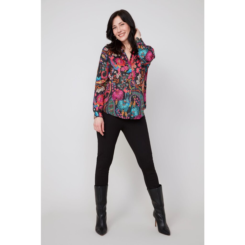 RENUAR RENUAR 25H BLOUSE COL EN V FLEURS MULTI COMBO