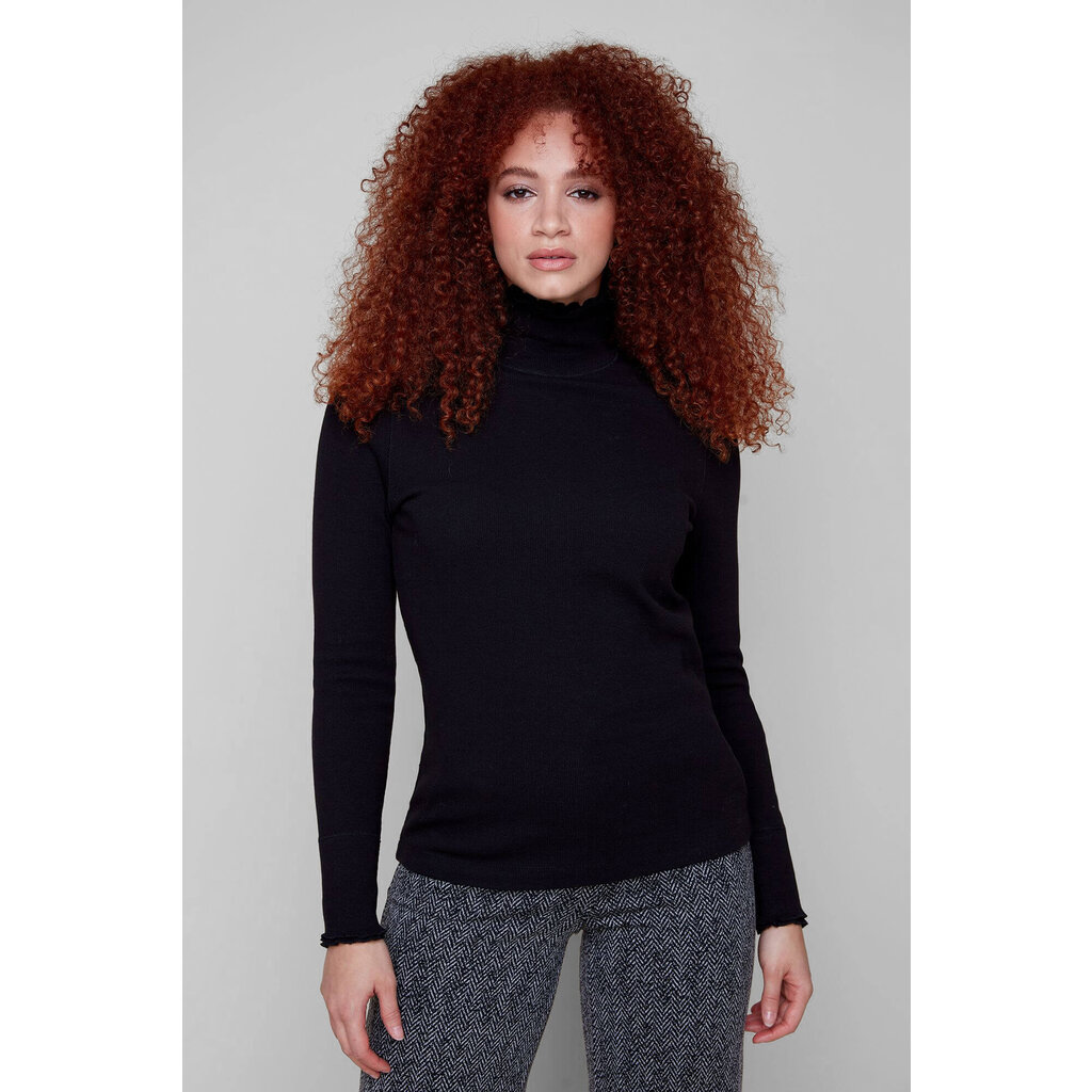 RENUAR RENUAR 25H CHANDAIL RIB COL HAUT FRISON BLACK