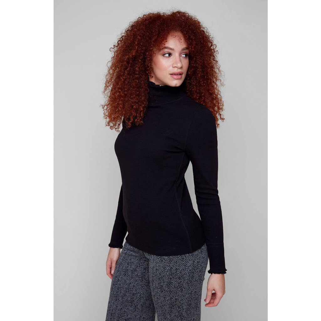 RENUAR RENUAR 25H CHANDAIL RIB COL HAUT FRISON BLACK