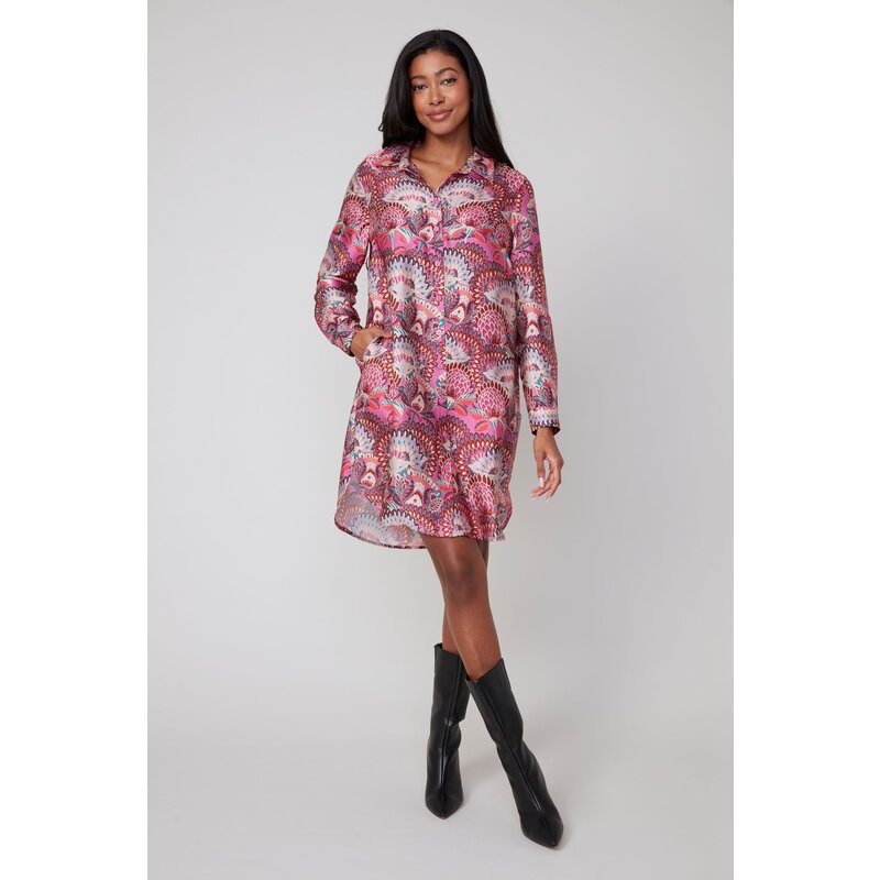 RENUAR RENUAR 25H ROBE CHEMISE MULBERRY COMBO