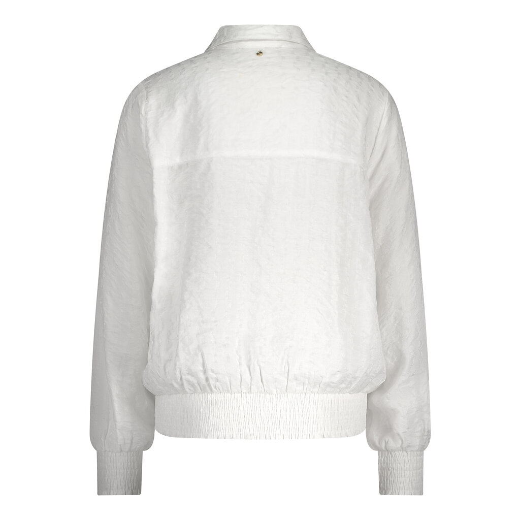 TRAMONTANA TRAMONTANA 25H  SMOCKED BLOUSE OFFWHITE