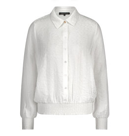 TRAMONTANA TRAMONTANA 25H  SMOCKED BLOUSE OFFWHITE
