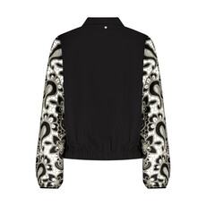 TRAMONTANA TRAMONTANA 25H  EMBROIDERED SLEEVE BLOUSE NOIR