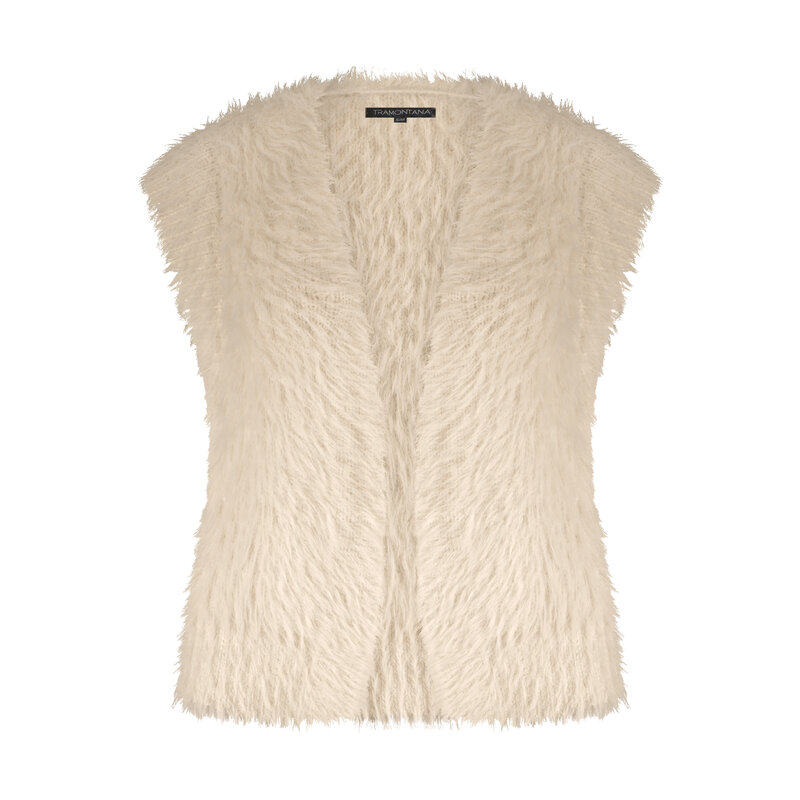 TRAMONTANA TRAMONTANA 25H HAIRY YARN VESTE STONE