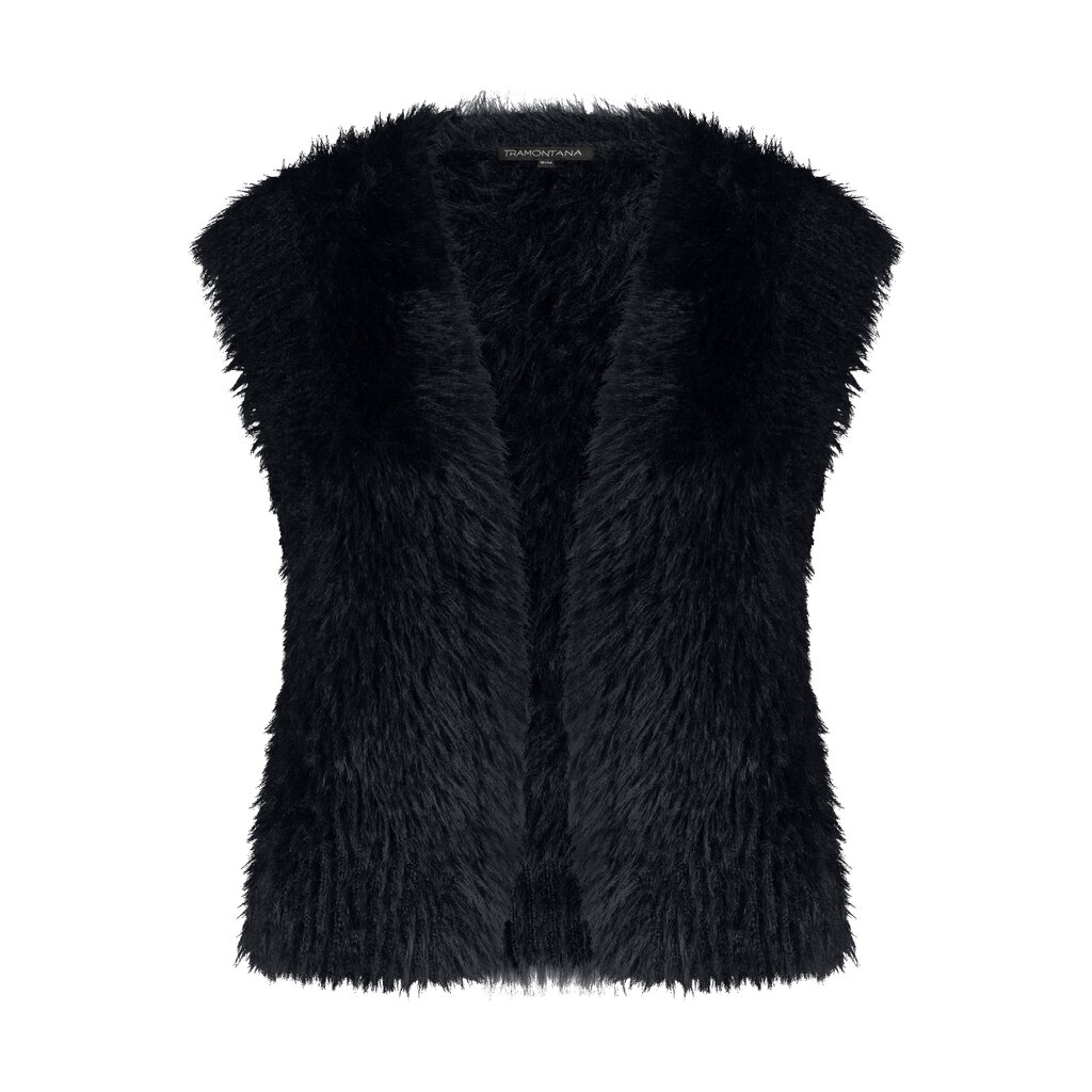 TRAMONTANA TRAMONTANA 25H HAIRY YARN VESTE NOIR
