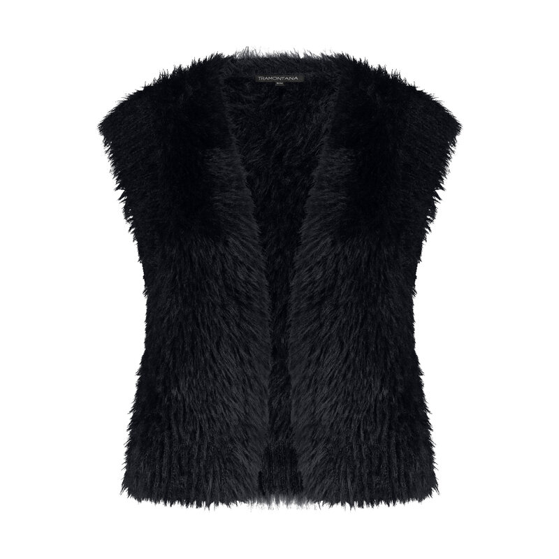 TRAMONTANA TRAMONTANA 25H HAIRY YARN VESTE NOIR