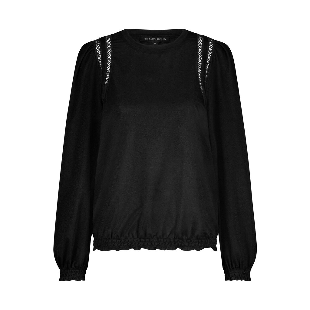 TRAMONTANA TRAMONTANA 25H LACE TAPE GLITTER TOP NOIR