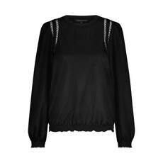 TRAMONTANA TRAMONTANA 25H LACE TAPE GLITTER TOP NOIR