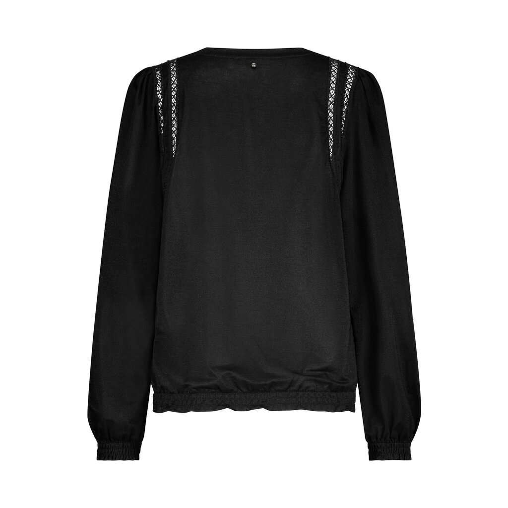 TRAMONTANA TRAMONTANA 25H LACE TAPE GLITTER TOP NOIR