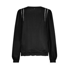 TRAMONTANA TRAMONTANA 25H LACE TAPE GLITTER TOP NOIR