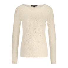 TRAMONTANA TRAMONTANA 25H BRUSHED STRETCH LACE TOP STONE