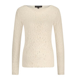 TRAMONTANA TRAMONTANA 25H BRUSHED STRETCH LACE TOP STONE