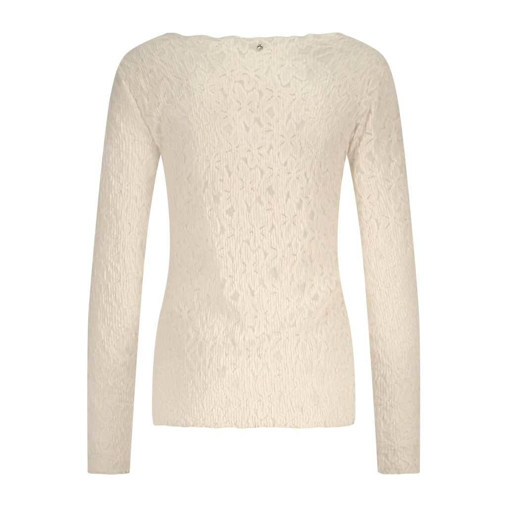 TRAMONTANA TRAMONTANA 25H BRUSHED STRETCH LACE TOP STONE