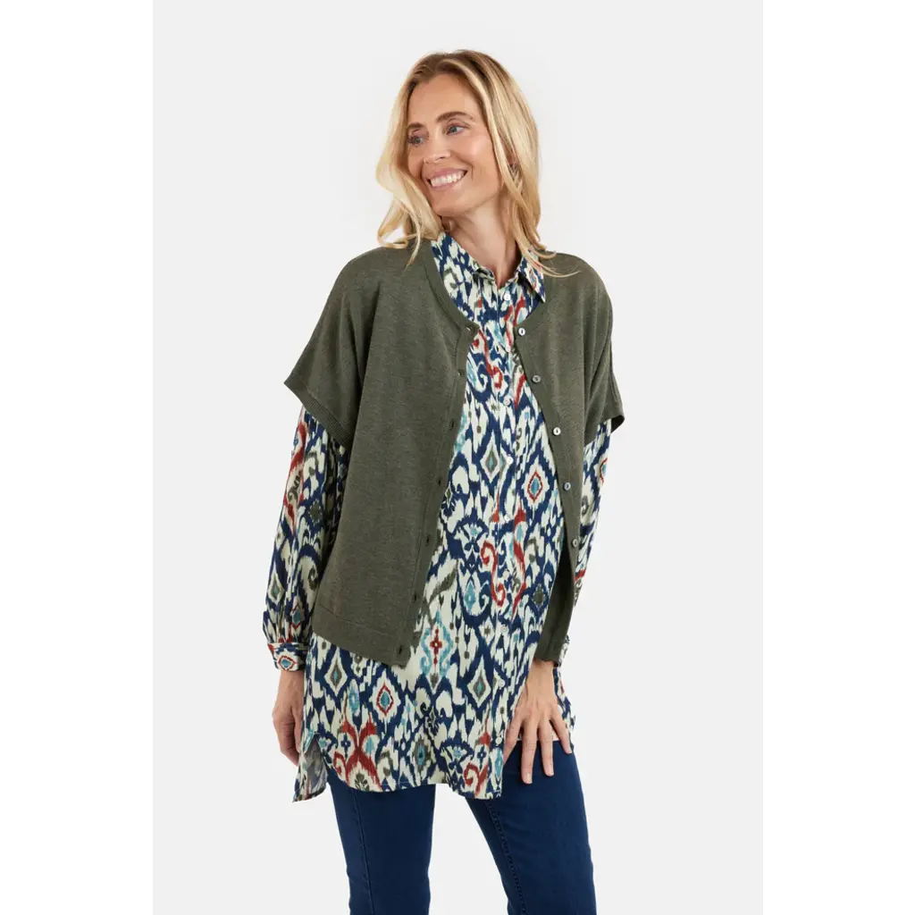 JENSEN 25H CARDIGAN KAKI