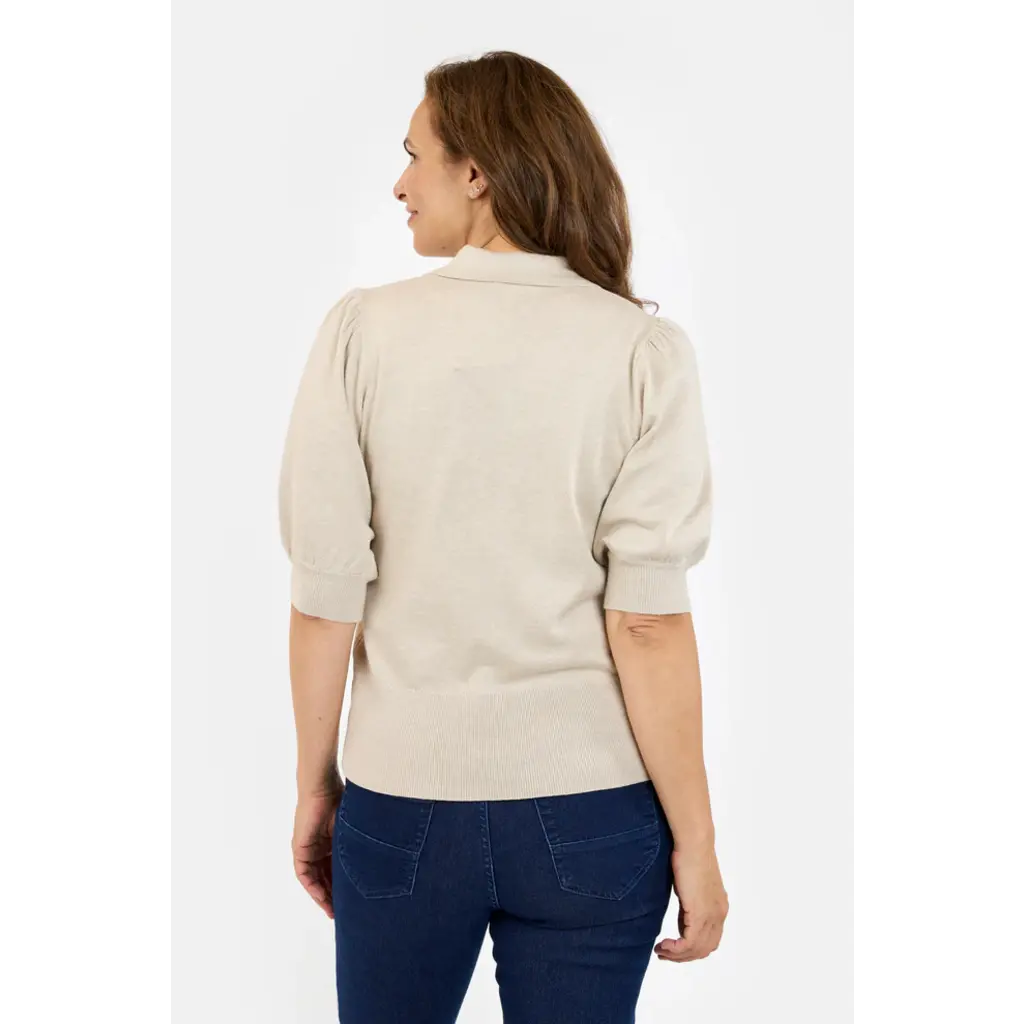 JENSEN 25H PULLOVER POLO BEIGE