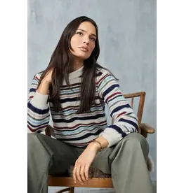 JENSEN 25H PULLOVER RAYURES CREME/MULTI