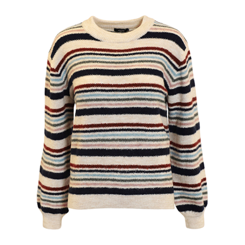 JENSEN 25H PULLOVER RAYURES CREME/MULTI