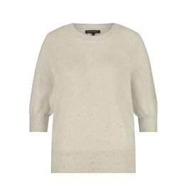 TRAMONTANA TRAMONTANA 25H SHORT SLEEVE TOP SEQUIN STONE MELANGE