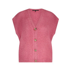 TRAMONTANA TRAMONTANA 25H SLEEVELESS LUREX CARDIGAN ROSEWOOD