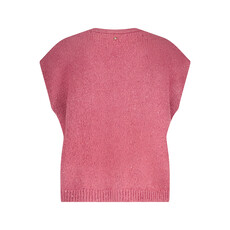 TRAMONTANA TRAMONTANA 25H SLEEVELESS LUREX CARDIGAN ROSEWOOD