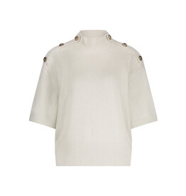 TRAMONTANA TRAMONTANA 25H SHORT SLEEVE BUTTON DETAIL CREME
