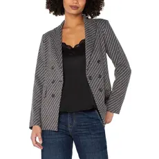 LIVERPOOL LIVERPOOL 25H FAUX DB BLAZER NAVY TOFEE MODERN CHECK