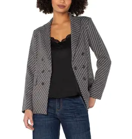 LIVERPOOL LIVERPOOL 25H FAUX DB BLAZER NAVY TOFEE MODERN CHECK