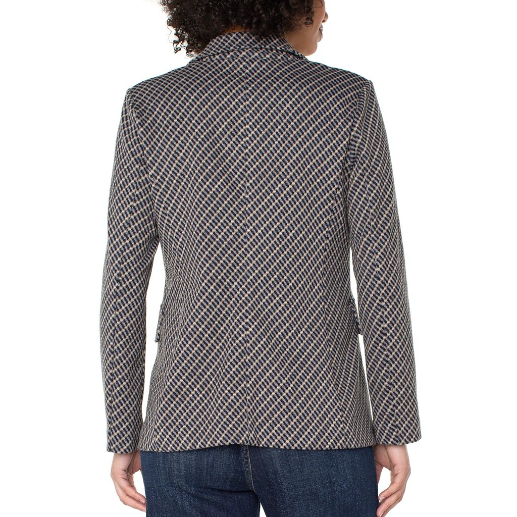 LIVERPOOL LIVERPOOL 25H FAUX DB BLAZER NAVY TOFEE MODERN CHECK