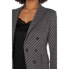 LIVERPOOL LIVERPOOL 25H FAUX DB BLAZER NAVY TOFEE MODERN CHECK