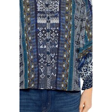 LIVERPOOL LIVERPOOL 25H BLOUSE BLUE SHIBORI MULTI