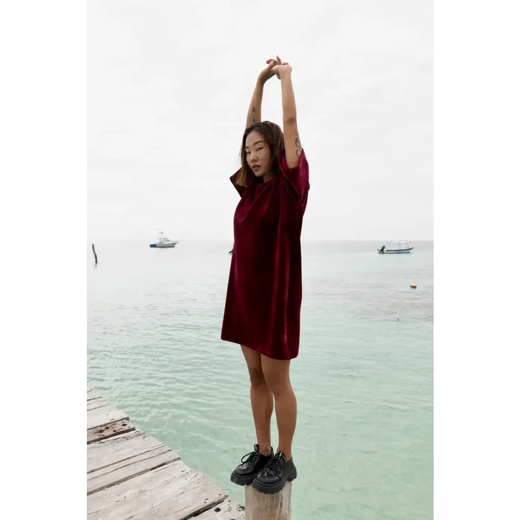 MAS MYKONOS DRESS ROSEWOOD/BOURG